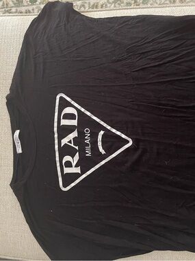 RAD Milano Black Graphic Crewneck T-Shirt